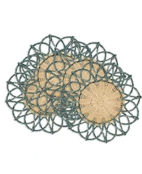 Saro Lifestyle Spiral Rattan Placemats, 15" Round