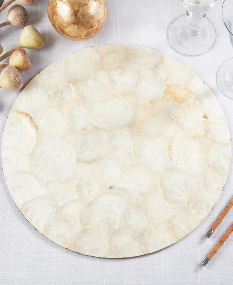 Saro Lifestyle Echoes Capiz Disc Placemats, 15" Round