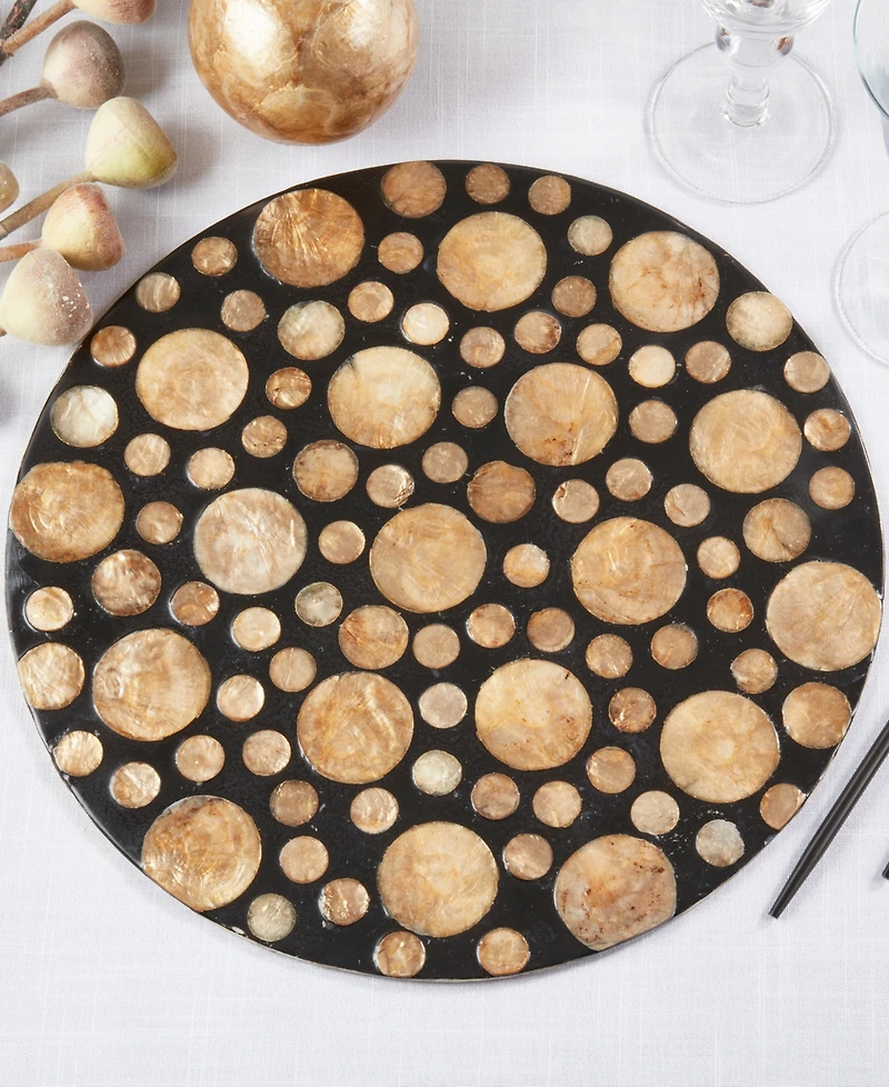 Saro Lifestyle Echoes Capiz Placemats, 15" Round