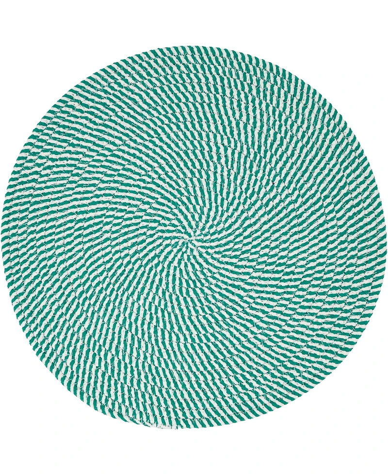 Saro Lifestyle Stripe of Mint Placemats, 15" Round