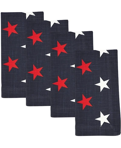 Saro Lifestyle Patriotic Americana Stars Cotton Napkins, 20" x 20"