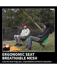 Naturehike Ultralight Camping Chair, Portable Backpacking Chair with Storage Bag & Anti-Sinking Feet, Compact Collapsible Camp Chair