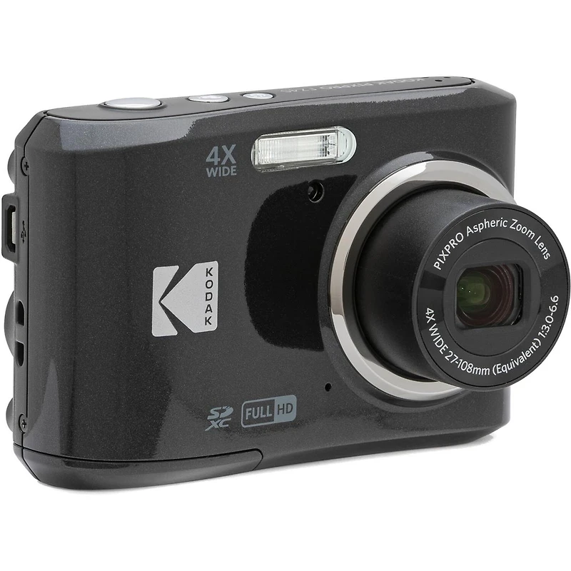 Kodak Pixpro Friendly Zoom FZ45-bk 16MP Digital Camera with 4X Optical Zoom 27mm Wide Angle and 2.7" Lcd Screen (BLack) + 4-Pack Rechargeable Aa