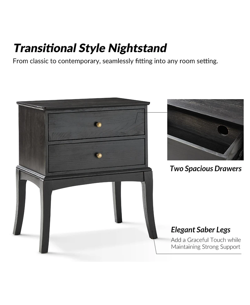 Soph 28"Tall 2-Drawer Nightstand