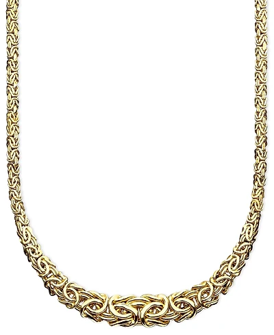 Italian Gold 17" Byzantine Necklace in 14k Gold