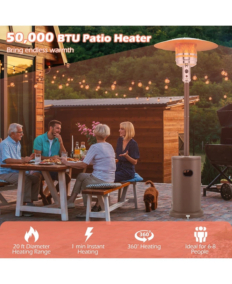 50000 Btu Propane Patio Heater with Round Table Design