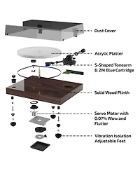 Fluance RT85 Reference High Fidelity Vinyl Turntable Record Player with Ortofon 2M Blue Cartridge, Acrylic Platter, Speed Control Motor, Mass Mdf