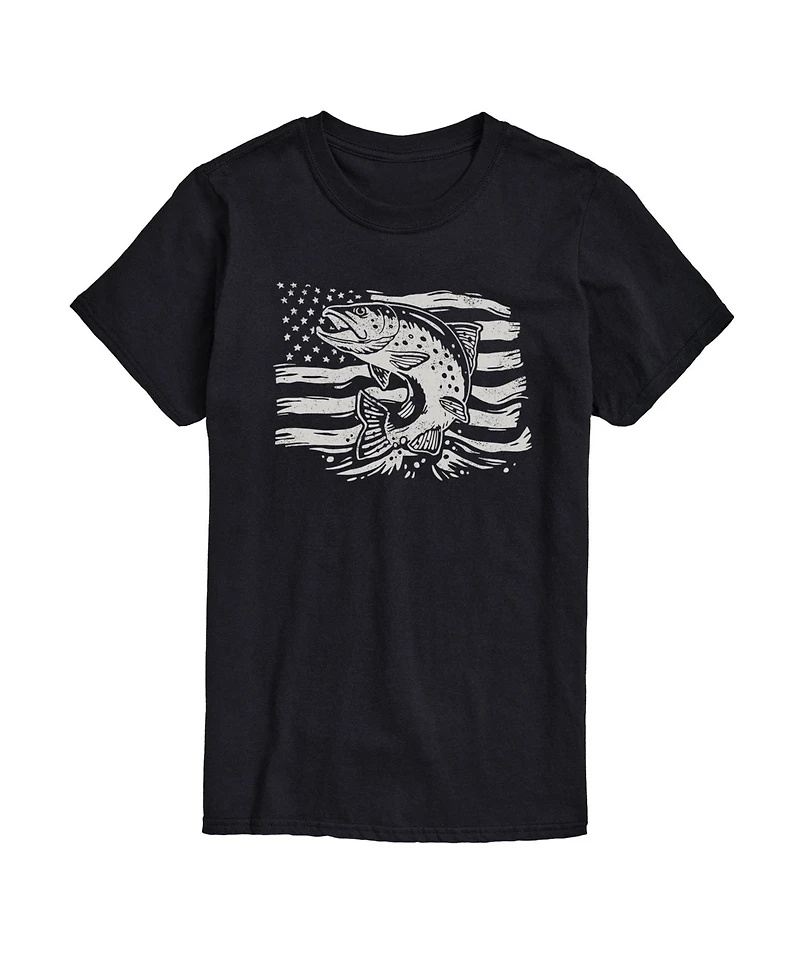 Airwaves Men's American Flag Bass Short Sleeve T-Shirt
