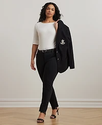 Lauren Ralph Plus Cotton-Blend Boatneck Top