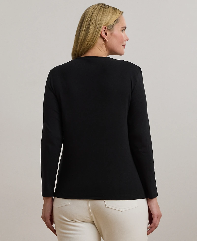 Lauren Ralph Plus Stretch Long-Sleeve Tee