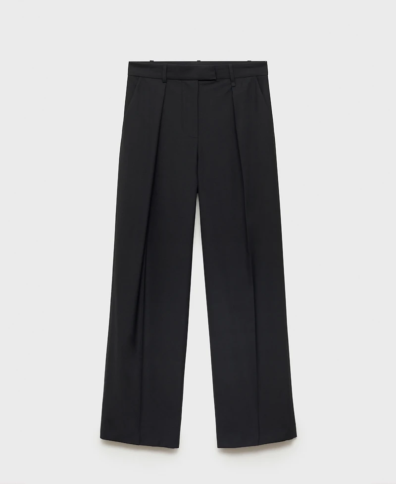 Mango Women's Straight-Fit Pleated Pants