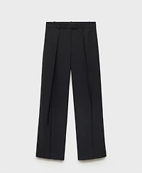 Mango Women's Straight-Fit Pleated Pants