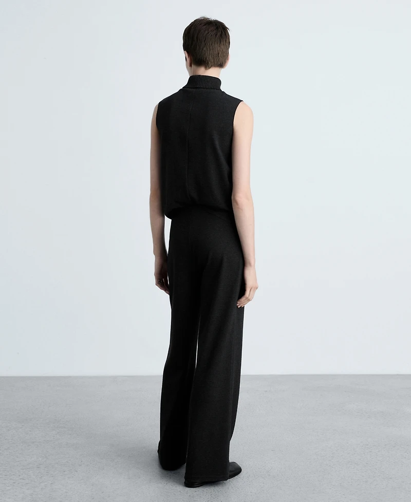Mango Women's Fine-Knit Wide Leg Pants