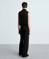 Mango Women's Fine-Knit Wide Leg Pants