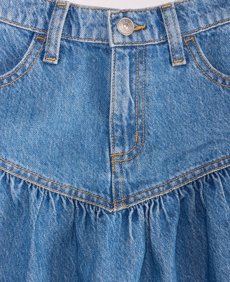 Epic Threads Little & Big Girls Indigo Cotton Denim Ruffle Skirt, Exclusively at Macy's