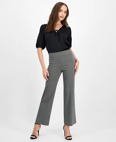 Anne Klein Women's Mid-Rise Pull-On Wide-Leg Pants