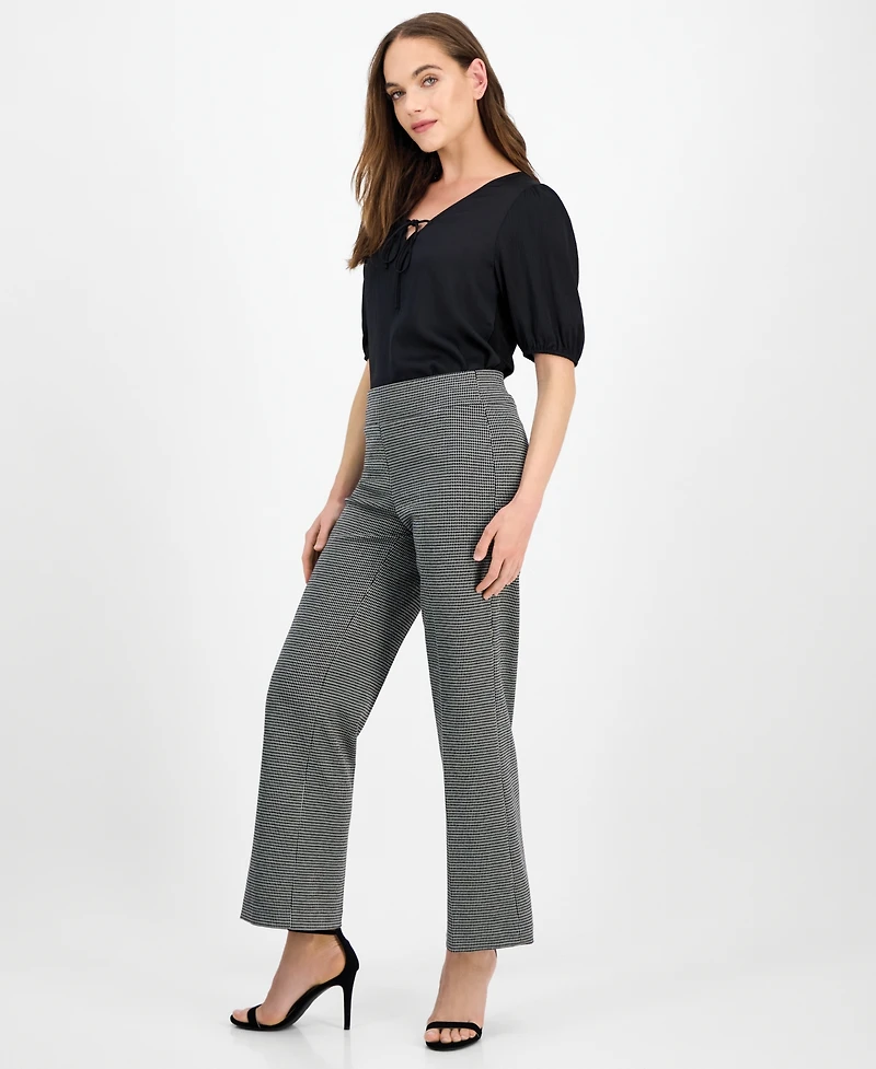 Anne Klein Women's Mid-Rise Pull-On Wide-Leg Pants