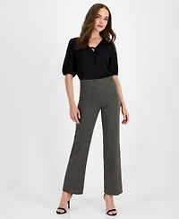 Anne Klein Women's Mid-Rise Pull-On Wide-Leg Pants
