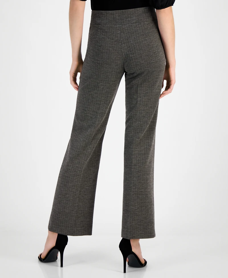 Anne Klein Women's Mid-Rise Pull-On Wide-Leg Pants