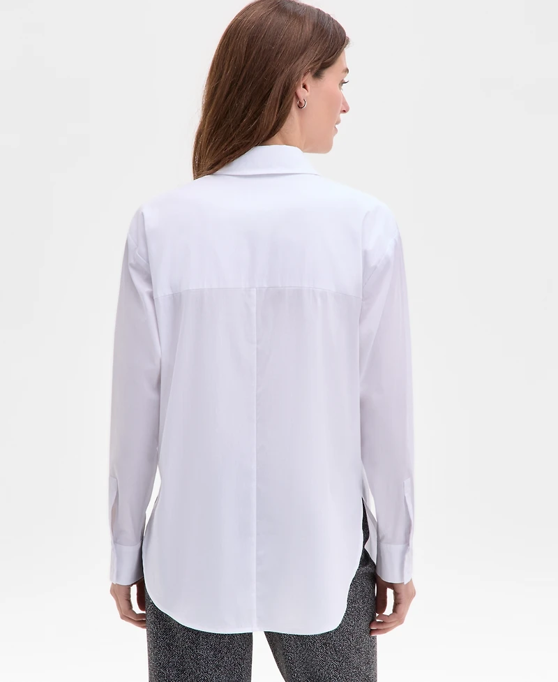 Anne Klein Women's Button-Front Drop-Shoulder Shirt