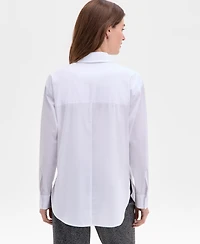 Anne Klein Women's Button-Front Drop-Shoulder Shirt