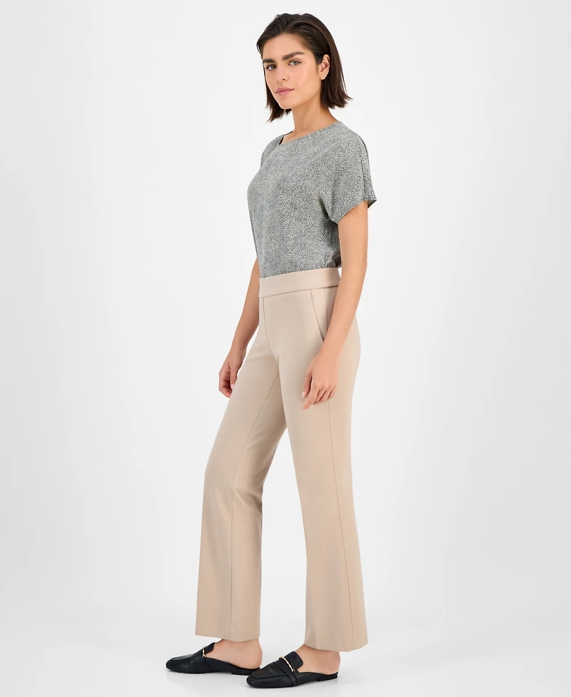 Anne Klein Women's Mid-Rise Pull-On Slash-Pocket Pants