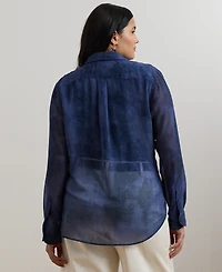 Lauren Ralph Lauren Plus Size Classic-Fit Print Chiffon Shirt