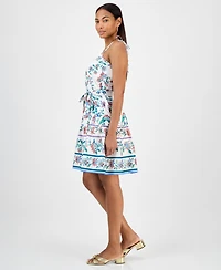 julia jordan Women's Printed Sleeveless Fit & Flare Dress