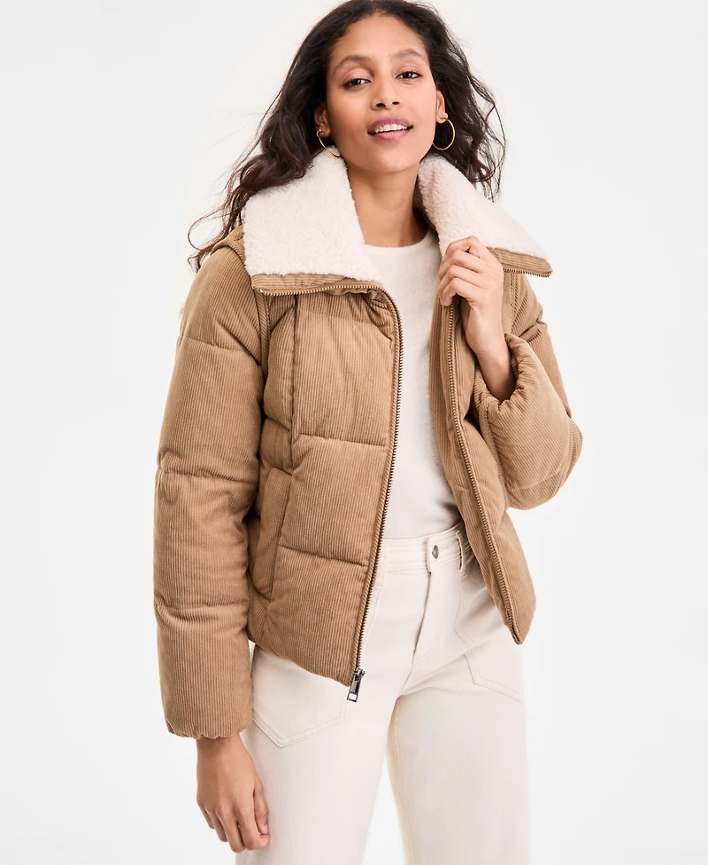 Bcbg Women's Corduroy Puffer Coat