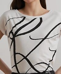 Lauren Ralph Logo-Print Short-Sleeve Top