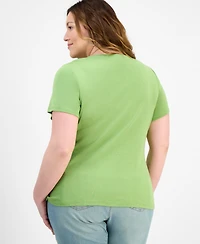 Style & Co Women's Plus Short-Sleeve Scoop-Neck Top