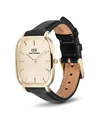 Daniel Wellington Men's Analog Black Genuine Leather Watch, 32mm