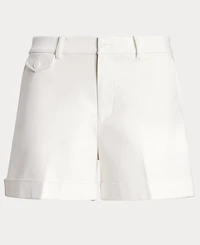 Lauren Ralph Women's Pleated Double-Faced Cotton Short