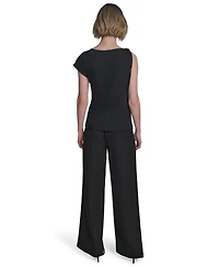 Halston Women's Asymmetric One-Shoulder Hardware Top