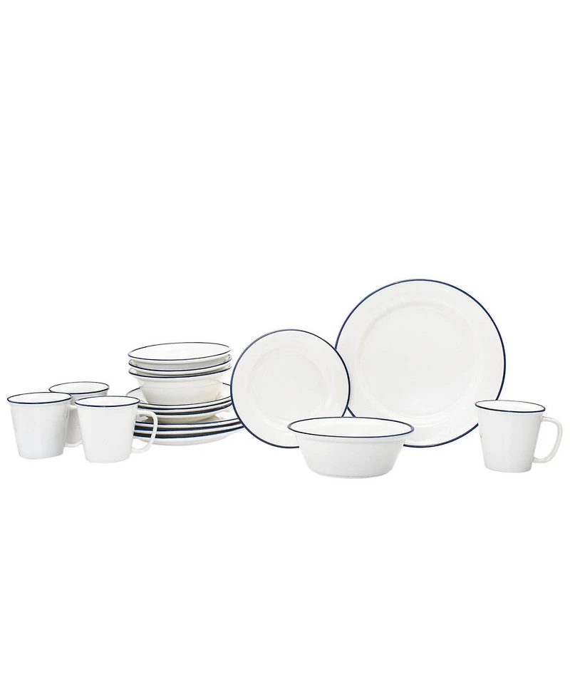 Godinger Bistro Blue Band 16 Pc. Dinnerware Set, Service for 4