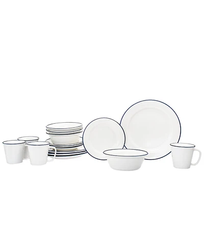 Godinger Bistro Blue Band 16 Pc. Dinnerware Set, Service for 4