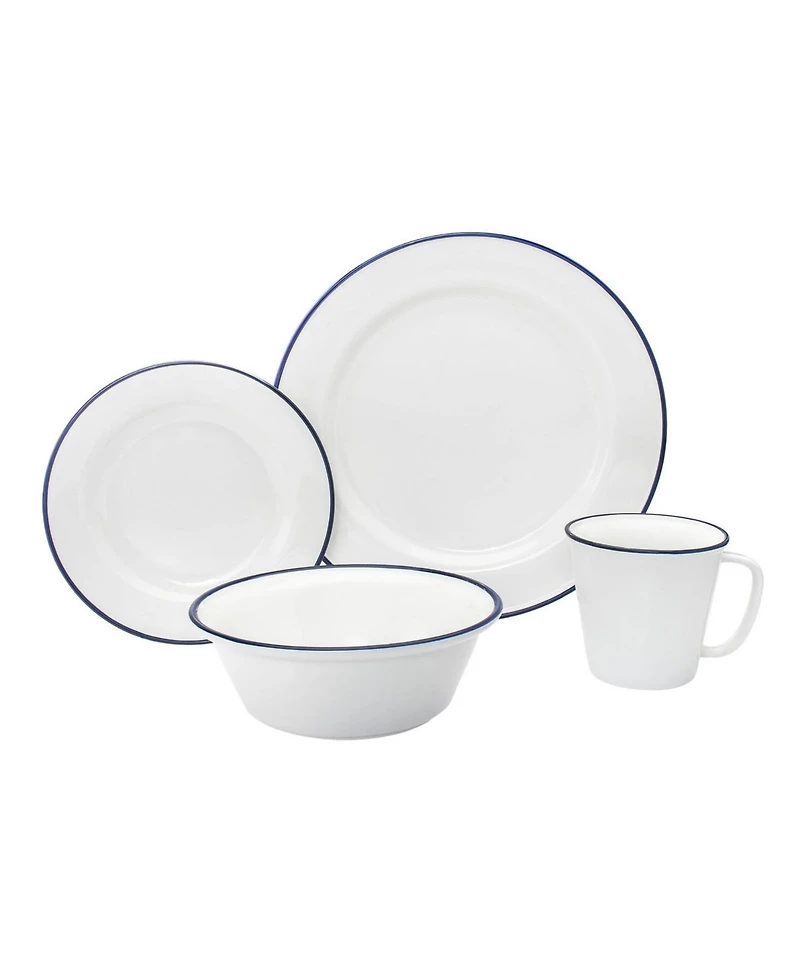 Godinger Bistro Blue Band 16 Pc. Dinnerware Set, Service for 4