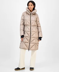 Bcbg Women's Quilted Thumbhole-Cuff Puffer Coat