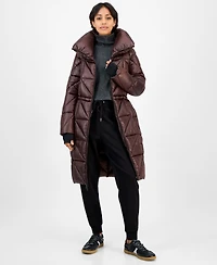 Bcbg Women's Quilted Thumbhole-Cuff Puffer Coat