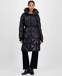Bcbg Women's Quilted Thumbhole-Cuff Puffer Coat