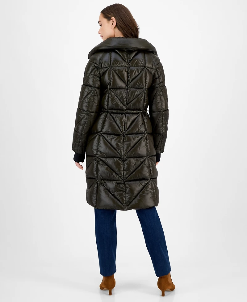 Bcbg Women's Quilted Thumbhole-Cuff Puffer Coat