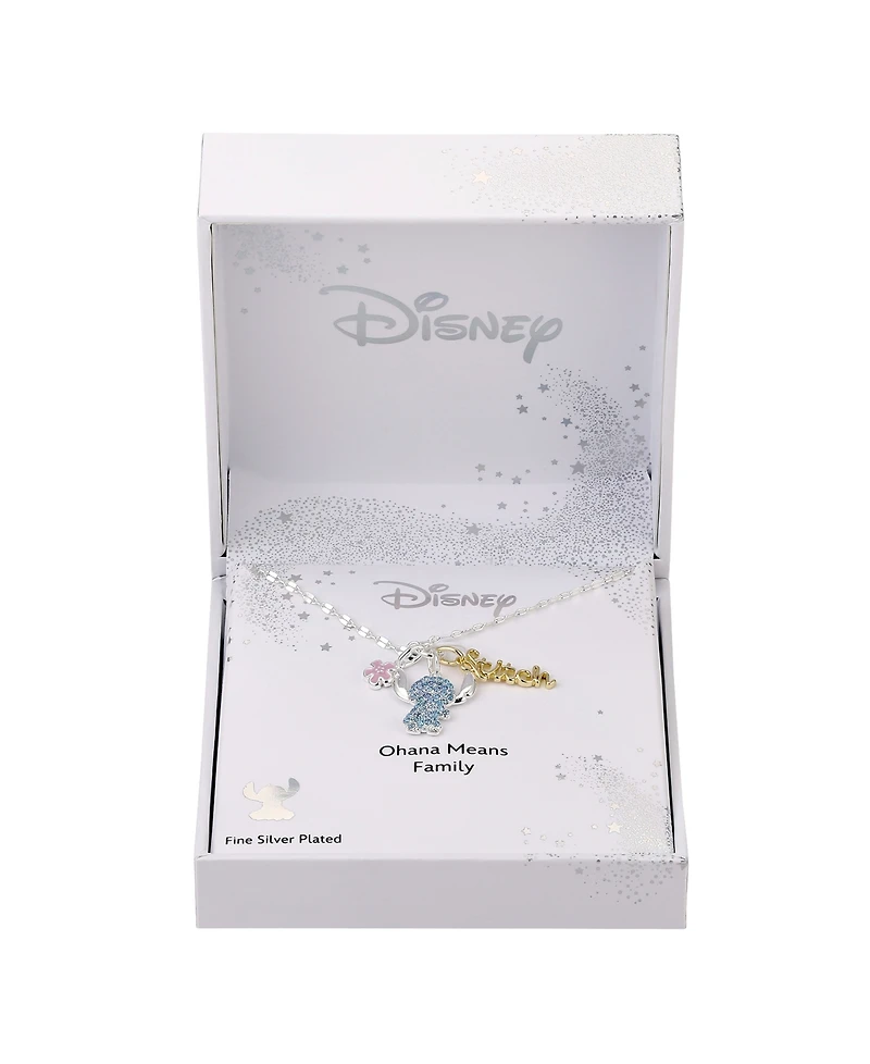 Disney Cubic Zirconia Lilo and Stitch Pendant Necklace