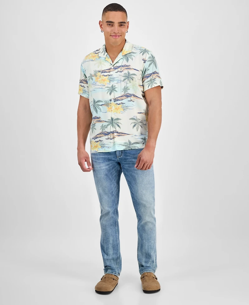 Sun + Stone Men's Laird Tropical Shirt, Exclusively at Macy's