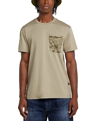 G-Star Raw Men's Straight Fit Shadow Woven Camo Pocket T-Shirt
