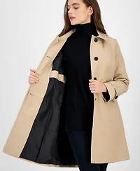 London Fog Women's Hooded Scarf Trench Coat
