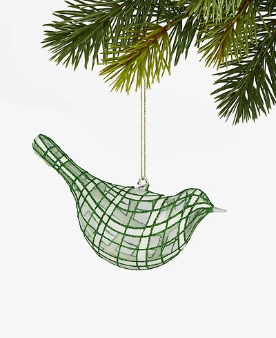 Holiday Lane Enchanted Emerald Glittered Glass Bird Ornament, Macy's Exclusive