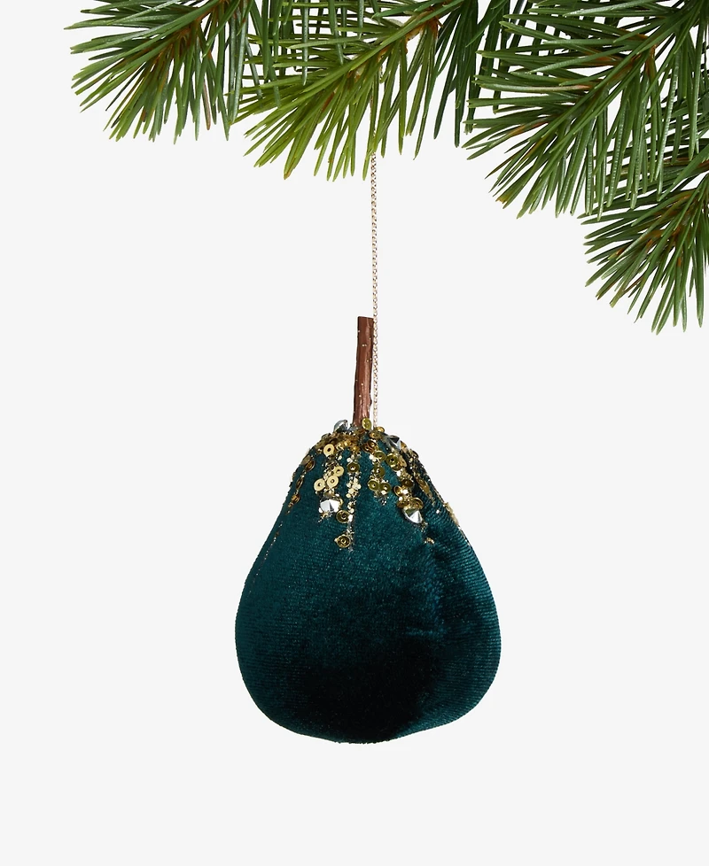 Holiday Lane Enchanted Emerald Fabric Pear Ornament, Macy's Exclusive
