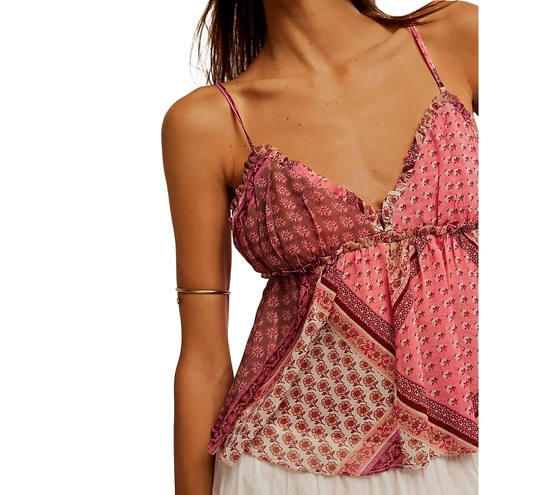 Free People Women's Alix Printed V-Neck Sleeveless Top