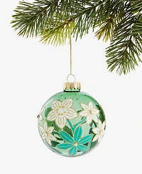 Holiday Lane Enchanted Emerald Glass Ball Ornament, Macy's Exclusive