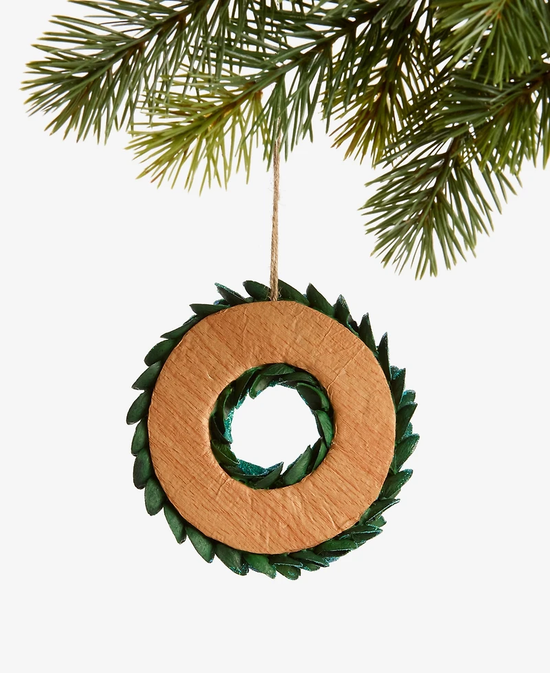 Holiday Lane Enchanted Emerald Green Wreath Ornament, Macy's Exclusive